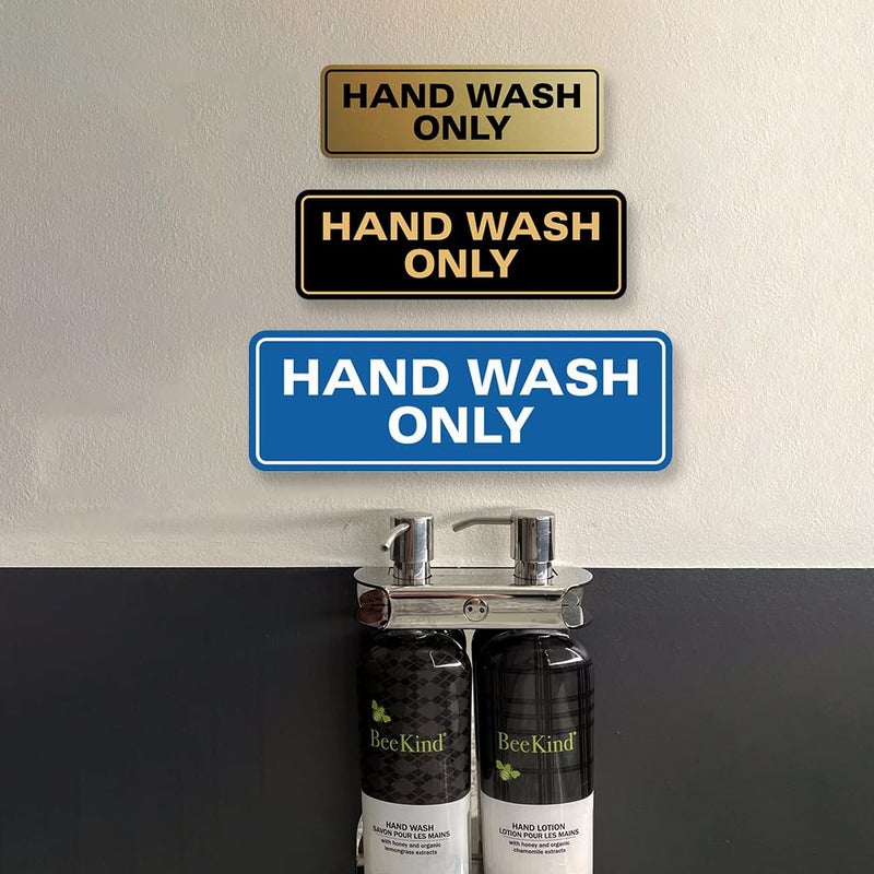All Quality Standard Hand Wash Only Wall or Door Sign | Kitchen Sink Sign with Easy Installation | Black - Medium (1 Pack) - Image 5